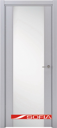 Межкомнатная шпонированная дверь SOFIA Алюминий (02) 02.01 900 со стеклом
