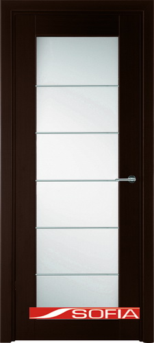 Межкомнатная шпонированная дверь SOFIA Венге шпон (06) 06.05 600 со стеклом