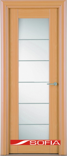 Межкомнатная шпонированная дверь SOFIA Бук (07) 07.05 700 со стеклом