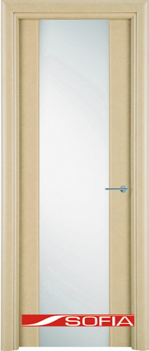 Межкомнатная шпонированная дверь SOFIA Слоновая кость (08) 08.01 600 со стеклом