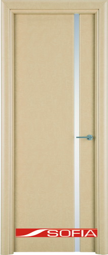 Межкомнатная шпонированная дверь SOFIA Слоновая кость (08) 08.04 800 со стеклом