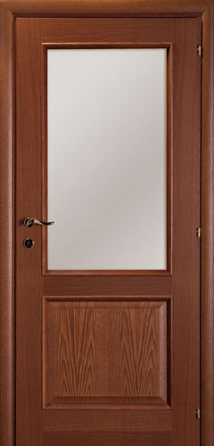 Межкомнатная шпонированная дверь Mario Rioli Primo Amore Тонированный дуб 111 936 мм со стеклом