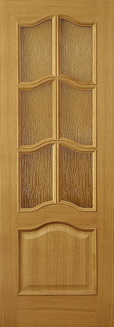 Межкомнатная шпонированная дверь Стендор Людовик Орех 121 Н 800 со стеклом