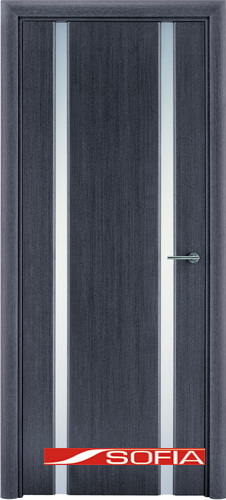 Межкомнатная шпонированная дверь SOFIA Седой дуб (14) 14.02 600 со стеклом