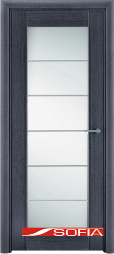 Межкомнатная шпонированная дверь SOFIA Седой дуб (14) 14.05 700 со стеклом