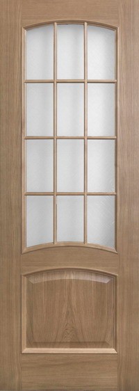 Межкомнатная шпонированная дверь Стендор Ричард Орех 141 н 700 со стеклом