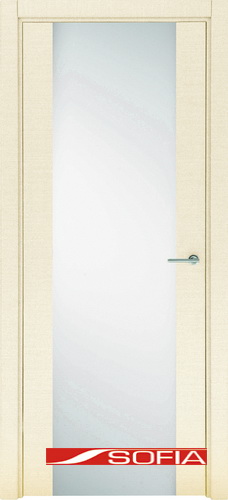 Межкомнатная шпонированная дверь SOFIA Белый клен (17) 17.01 800 со стеклом