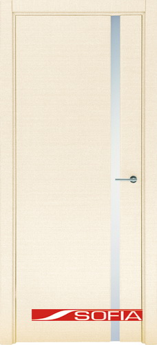 Межкомнатная шпонированная дверь SOFIA Белый клен (17) 17.04 600  со стеклом