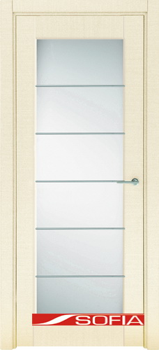 Межкомнатная шпонированная дверь SOFIA Белый клен (17) 17.05 800 со стеклом