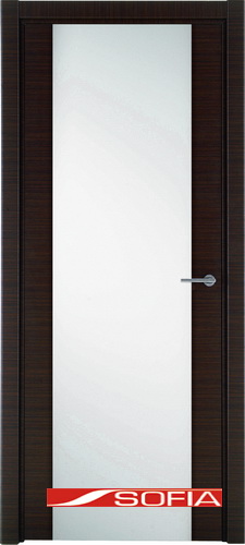 Межкомнатная шпонированная дверь SOFIA Орех каналетто (19) 19.01 600 со стеклом