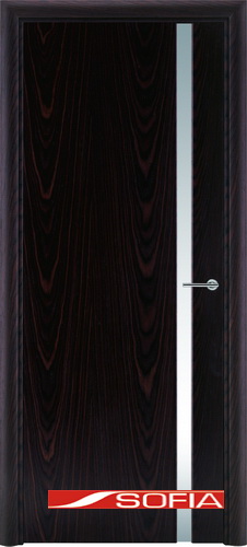Межкомнатная шпонированная дверь SOFIA Палисандр (20) 20.04 900 со стеклом