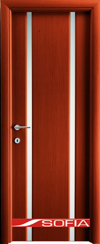 Межкомнатная шпонированная дверь SOFIA Вишня (21) 21.02 800 со стеклом