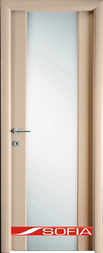 Межкомнатная шпонированная дверь SOFIA Выбеленный дуб (31) 31.01 900 со стеклом