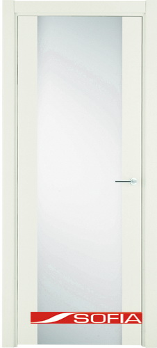 Межкомнатная шпонированная дверь SOFIA Белая эмаль (33) 33.01 800 со стеклом