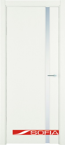 Межкомнатная шпонированная дверь SOFIA Белая эмаль (33) 33.04 900 со стеклом