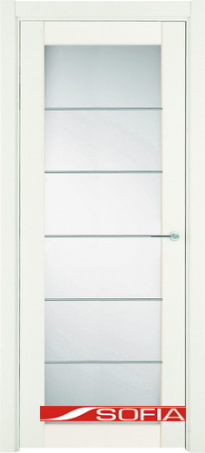 Межкомнатная шпонированная дверь SOFIA Белая эмаль (33) 33.05 600 со стеклом