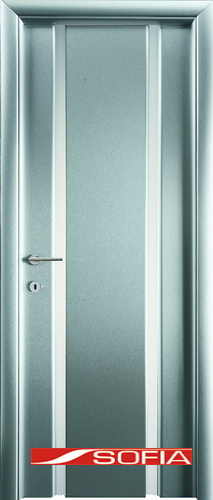 Межкомнатная шпонированная дверь SOFIA Металлик (41) 41.02 800 со стеклом