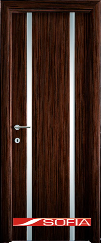 Межкомнатная шпонированная дверь SOFIA Эбеновое дерево (51) 51.02 900 со стеклом