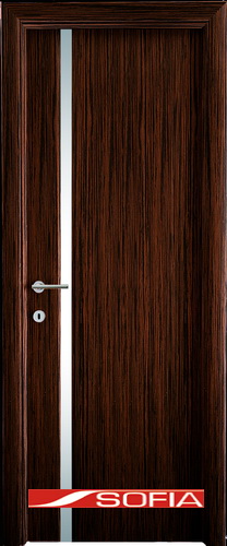 Межкомнатная шпонированная дверь SOFIA Эбеновое дерево (51) 51.04 600 со стеклом