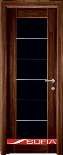 Межкомнатная шпонированная дверь SOFIA Эбеновое дерево (51) 51.05 800 со стеклом