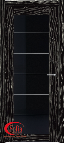 Межкомнатная шпонированная дверь SOFIA Макассар (53) 53.05 700 со стеклом