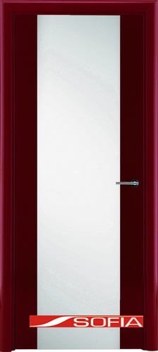 Межкомнатная шпонированная дверь SOFIA Красный лак (77) 77.01 700 со стеклом