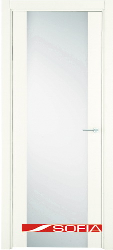 Межкомнатная шпонированная дверь SOFIA Беленый лак (78) 78.01 700 со стеклом