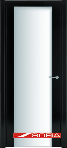 Межкомнатная шпонированная дверь SOFIA Черный лак (79) 79.01 800 со стеклом