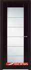 Межкомнатная шпонированная дверь SOFIA Венге ламинат (05) 05.05 600 со стеклом